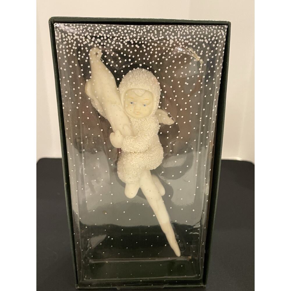 Vintage Dept 56 Snowbabies Christmas Ornament WEE This Is Fun! Set 2 New in Box